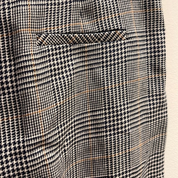 Veronica Beard Gemini Pant Plaid Houndstooth Trousers Multi Navy Grey 10 $395 - Picture 9 of 12